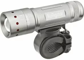 423554 - Navigator фонарь велосипедный NPT-B01, (3xR03), 1св/д 5W(180lm), сереб./алюм,3реж,фокус., 94964 (1)