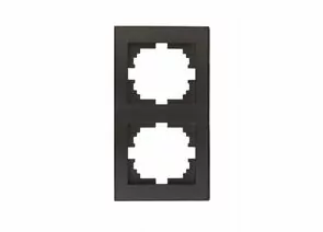 645730 - Lezard RAIN рамка 2 мест. верт. черный графит матовый (PC) 703-4141-152 (1)