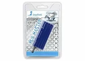 425603 - Концентратор USB 2.0 Smartbuy 4 порта Blue (SBHA-6810-B) (1)