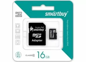457507 - Флэш-карта (памяти) MicroSDHC 16GB Class10 SmartBuy адаптер (1)