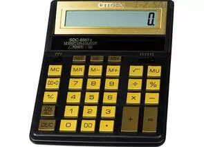 580736 - Калькулятор настольный CITIZEN настольн. SDC-888TII Gold,12 разр, зол (1)