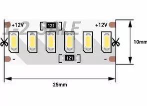 697032 - SWG лента св/д 12V 24w/m 2000Lm/м SMD3014 Открытая IP20 теплый белый 2K 5м 5000x10x2.5 цена/м (1)