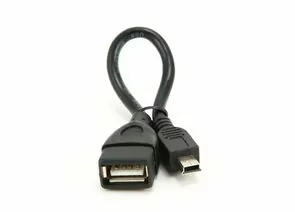 711386 - Кабель USB(A)гн. 2.0 - miniUSBшт. OTG Cablexpert USBAF/Mini-BM, 0.15м, пакет (1)