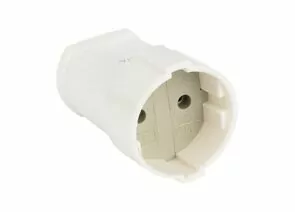 460755 - EKF штепсель 10А 250В (АБС-пластик, белый) ASG10-10 (1)