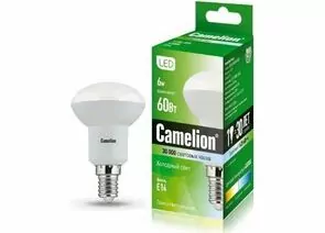 481355 - Лампа св/д Camelion R50 E14 6W(480lm 120°) 4500K матовая 85x50 пластик LED6-R50/845/E14 (1)