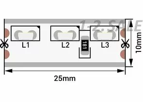 712603 - SWG Лента св/д стандарт 315 120LED/m 9,6W/m 12V 600Lm/m (5м, цена за 1м) IP67, 6000K-6500K 6K 0839 (1)