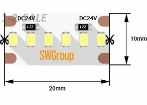 733830 - SWG Лента св/д (5м, цена за 1м) SWG2A300-24-19.2-WW (1)