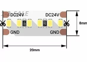 772589 - SWG/Design LED Лента св/д DSG 2216 IP33 300 LEDS20W/m 24V WW (3000K 2K) (5м цена за метр) (1)