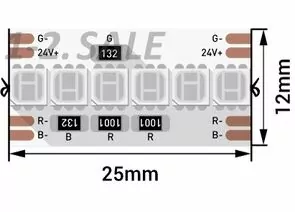 772636 - SWG/Design LED Лента св/д 24V DSG 3838 RGB 240L-V24-IP33 RGB 1200 LED 16.4W/m (5м цена за метр) (1)