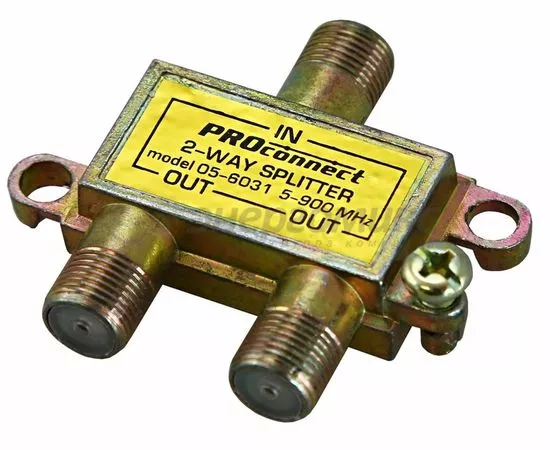 497674 - Proconnect splitter (делитель) на 2TV 5-900MHz (желтый) 05-6031 (1)