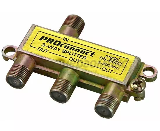 497675 - Proconnect splitter (делитель) на 3TV 5-900MHz (желтый) 05-6032 (1)