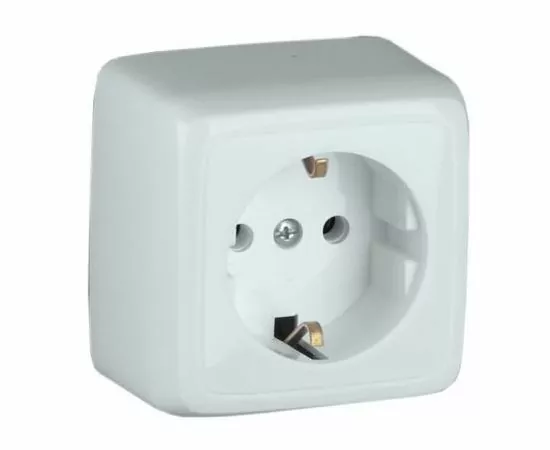 500005 - HEGEL Alfa роз. ОУ 1мест. 16А (земля) изол. пластина бел. IP20, РА16-113 (1)