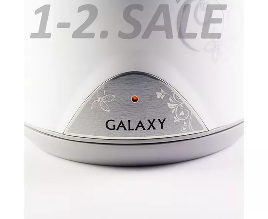 600826 - Чайник электр. Galaxy GL-0301 белый (диск, 1,5л) 2кВт, двойной корпус, нерж.сталь/пластик (5)