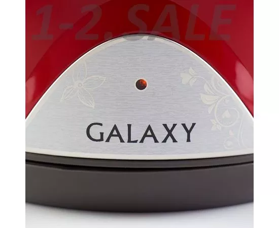 600827 - Чайник электр. Galaxy GL-0301 красный (диск, 1,5л) 2кВт, двойной корпус, нерж.сталь/пластик (7)