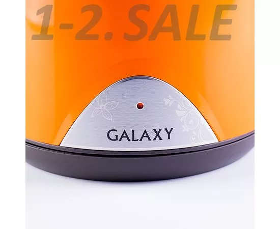 627969 - Чайник электр. Galaxy GL-0313 оранжевый (диск, 1,7л) 2кВт, двойной корпус, нерж.сталь/пластик (5)