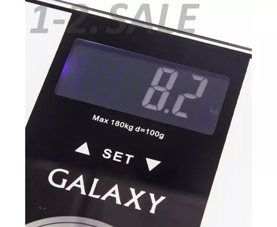 636887 - Весы напольные эл. Galaxy GL-4852 (стекло) 180кг дел.100гр, сенсор, 30*30см, CR2032 в компл. (3)