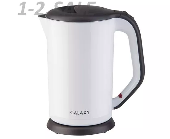 645329 - Чайник электр. Galaxy GL-0318 белый (диск, 1,7л) 2кВт, двойной корпус, нерж.сталь/пластик (2)