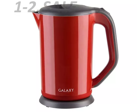 645331 - Чайник электр. Galaxy GL-0318 красный (диск, 1,7л) 2кВт, двойной корпус, нерж.сталь/пластик (2)