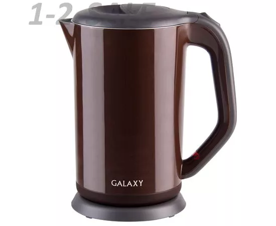 645332 - Чайник электр. Galaxy GL-0318 коричневый (диск, 1,7л) 2кВт, двойной корпус, нерж.сталь/пластик (2)