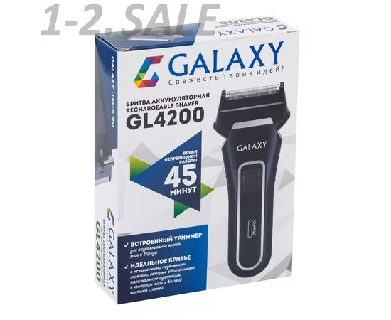 660249 - Бритва Galaxy LINE GL-4200, 3Вт, 2 плавающие головки, триммер д/висков, инд.заряда, аккум/220В (7)