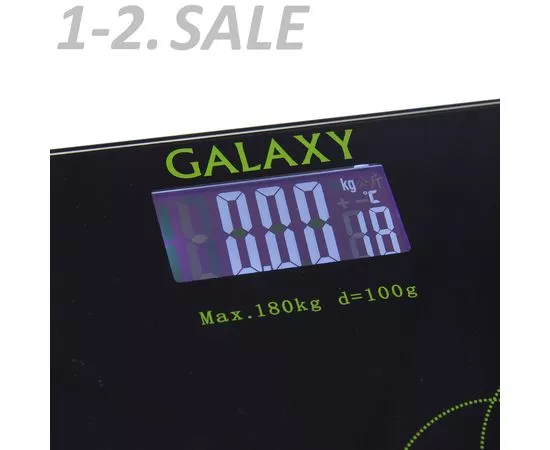 679711 - Весы напольные эл. Galaxy GL-4802 (стекло) 180кг дел. 100гр, сенсор, термометр, 2*AAA в компл. (3)