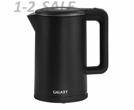 738228 - Чайник электр. Galaxy GL-0323 черный (диск 1,7л), 2кВт, двойной корпус, нерж.сталь/пластик (2)
