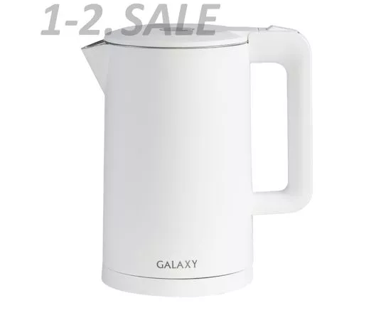 738263 - Чайник электр. Galaxy GL-0323 белый (диск 1,7л), 2кВт, двойной корпус, нерж.сталь/пластик (2)