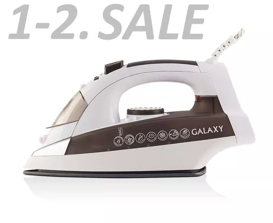 757994 - Утюг Galaxy GL-6117, 2,2кВт, подошва керам, вертик отпаривание, самоочистка, антинакипь, антикапля (2)