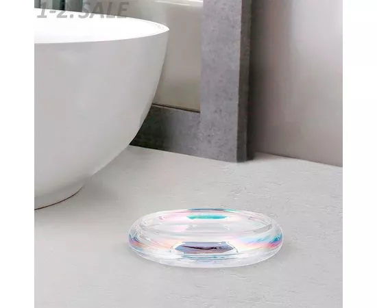700300 - Мыльница ВаннДерГласс, стекло, цвет мыльный пузырь 60694 Master House (2)