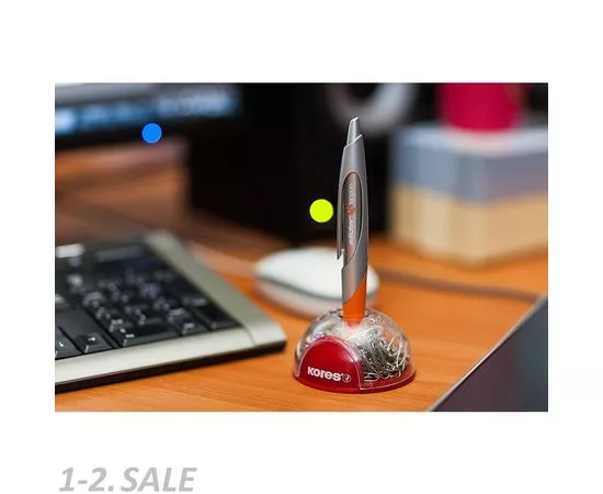 243006 - Скрепочница магнитная  закрытая с отд. д/пишущих прин. 43210 Kores 161728 (3)