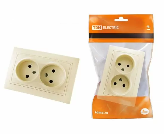 522447 - TDM Таймыр роз. СУ 2 мест. 10А  сл. кость (керам. осн.) (10!) SQ1814-0113 (1)