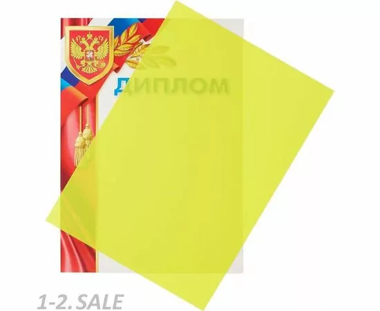 435379 - Обложки для переплета пластиковые ProMega Office желтые, непрозр., А4, 200мкм, 100шт/уп (4)