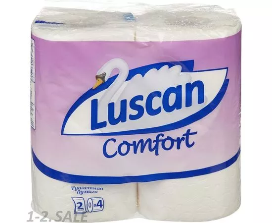 436077 - Бумага туалетная Luscan Comfort 4рул/уп, 2сл бел втул 21,88м 175л 317384 (2)