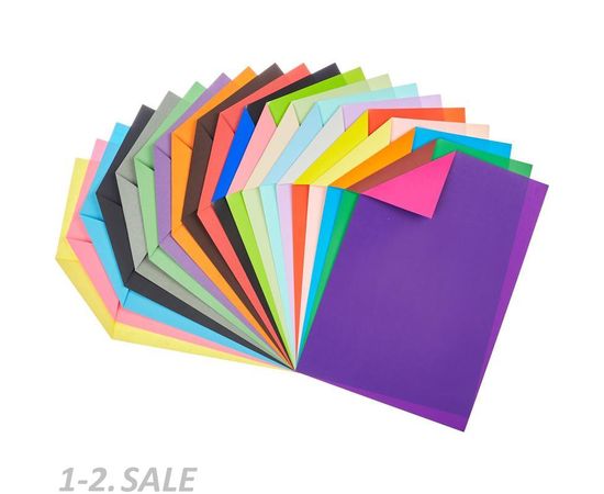 53750 - Бумага цветная набор бумага + картон А4 30л.50 цв. двустор.11-430-71 82771 (8)