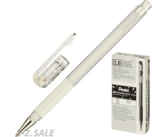 567061 - Ручка гелевая Hybrid gel Grip K118-LW, белая, 0,4мм (5)