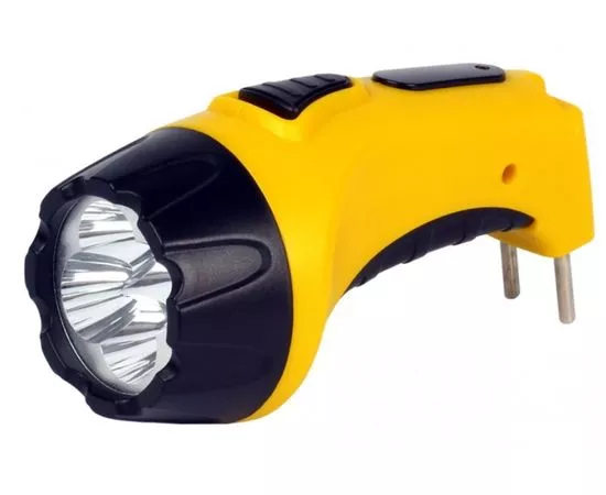 543862 - Smartbuy фонарь ручной SBF-84-Y (акк. 4V 0.5 Ah) 4св/д, желтый/пластик, вилка 220V (1)