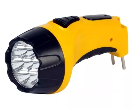 543865 - Smartbuy фонарь ручной SBF-86-Y (акк. 4V 0.8 Ah) 7св/д, желтый/пластик, вилка 220V (1)