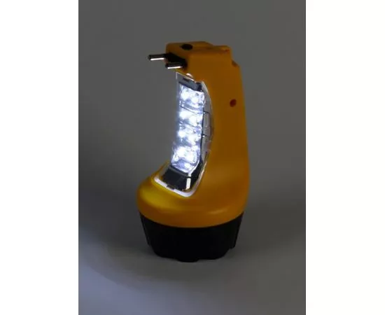 543867 - Smartbuy фонарь ручной SBF-88-Y (акк. 4V 0.8 Ah) 7св/д+8св/д, желтый/пластик, вилка 220V, BL1 (1)