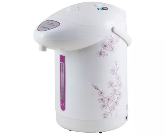 554990 - Термопот HomeStar HS-5001 Фиолет.цветы 2,5л, 750Вт, колба нерж.сталь,подача ручная 650 (1)