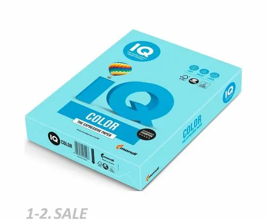 631492 - Бумага цветная IQ COLOR (А3,80г,МВ30-голубой) 500л/пач. (2)