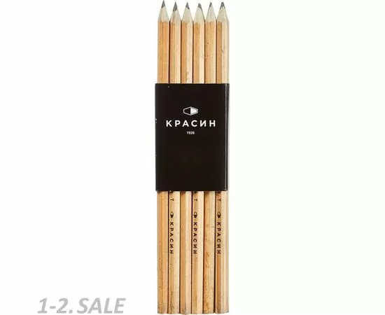 631665 - Карандаш чернографитный НОМЕР 1, H, заточен, шестигр, 177мм (6)