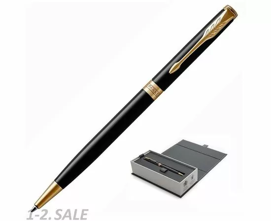 631706 - Ручка шариковая PARKER 2017 Sonnet slim Черный лак GT 1931498 черн., средн (3)
