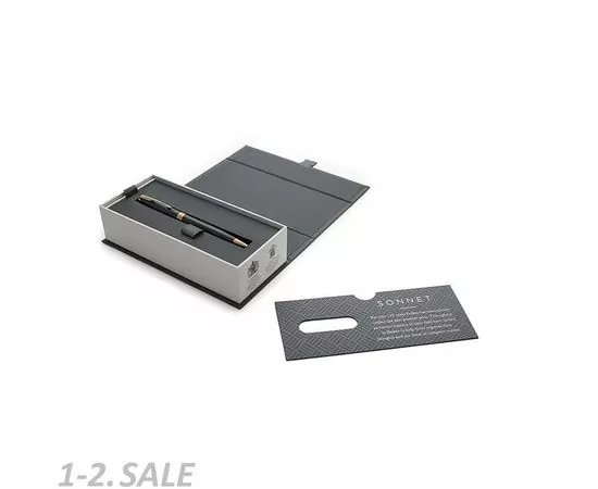 631706 - Ручка шариковая PARKER 2017 Sonnet slim Черный лак GT 1931498 черн., средн (6)