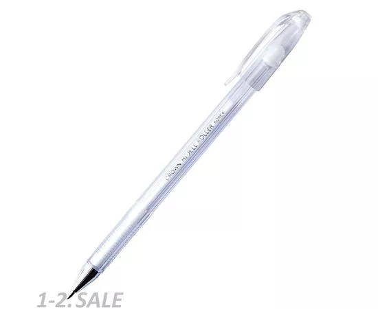 631831 - Ручка гелевая Crown Hi-Jell Pastel пастель белая, 0,8мм(6!) цена за шт.СПБ(12!) (2)