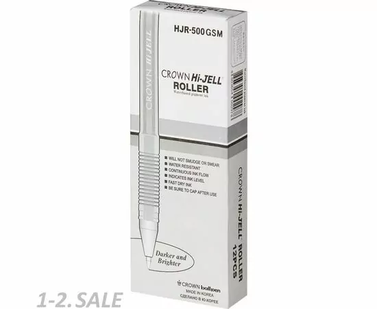 631832 - Ручка гелевая серебро металлик CROWN, 0,7мм (5)