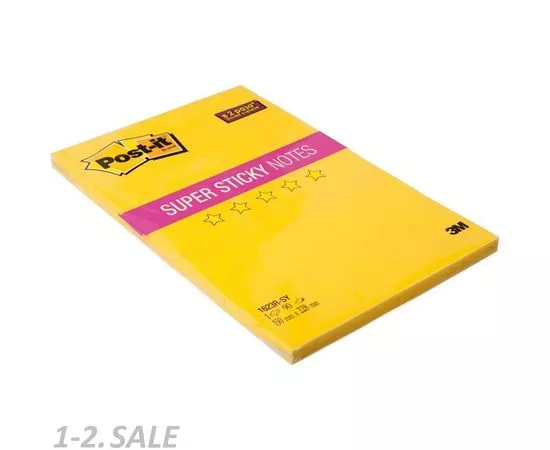 632918 - Блок-кубик Post-it Super Sticky 1623R-SY, 150х228мм, неон желтый 90 л (2)