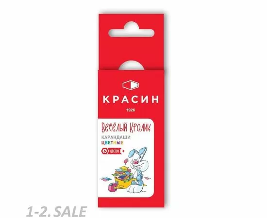 633058 - Карандаши цветные Красин Веселый кролик 6цв 6-гран 88мм (2)