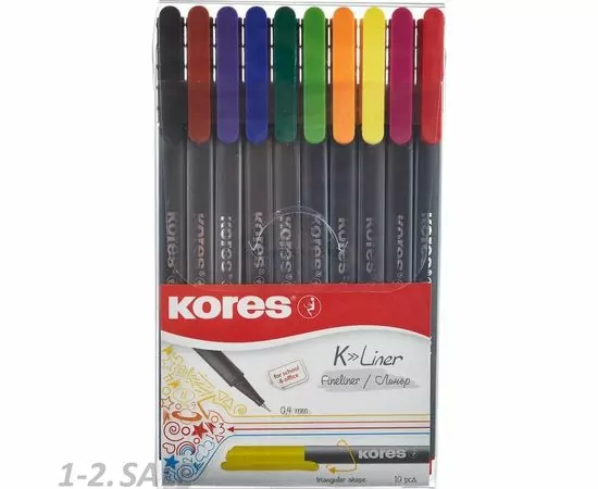 701046 - Линер  0,4мм набор из 10цв./уп. Kores 685062 (2)