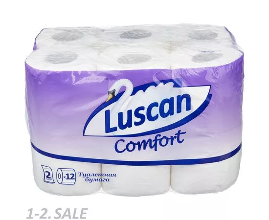 701092 - Бумага туалетная Luscan Comfort 12рул/уп, 2сл белая втул 21,88м 175л 671744 (2)