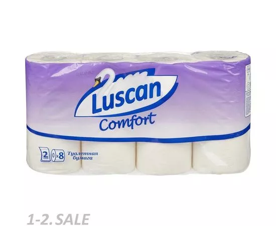 701093 - Бумага туалетная Luscan Comfort 8рул/уп, 2сл бел втул 21,88м 175л 396250 (2)